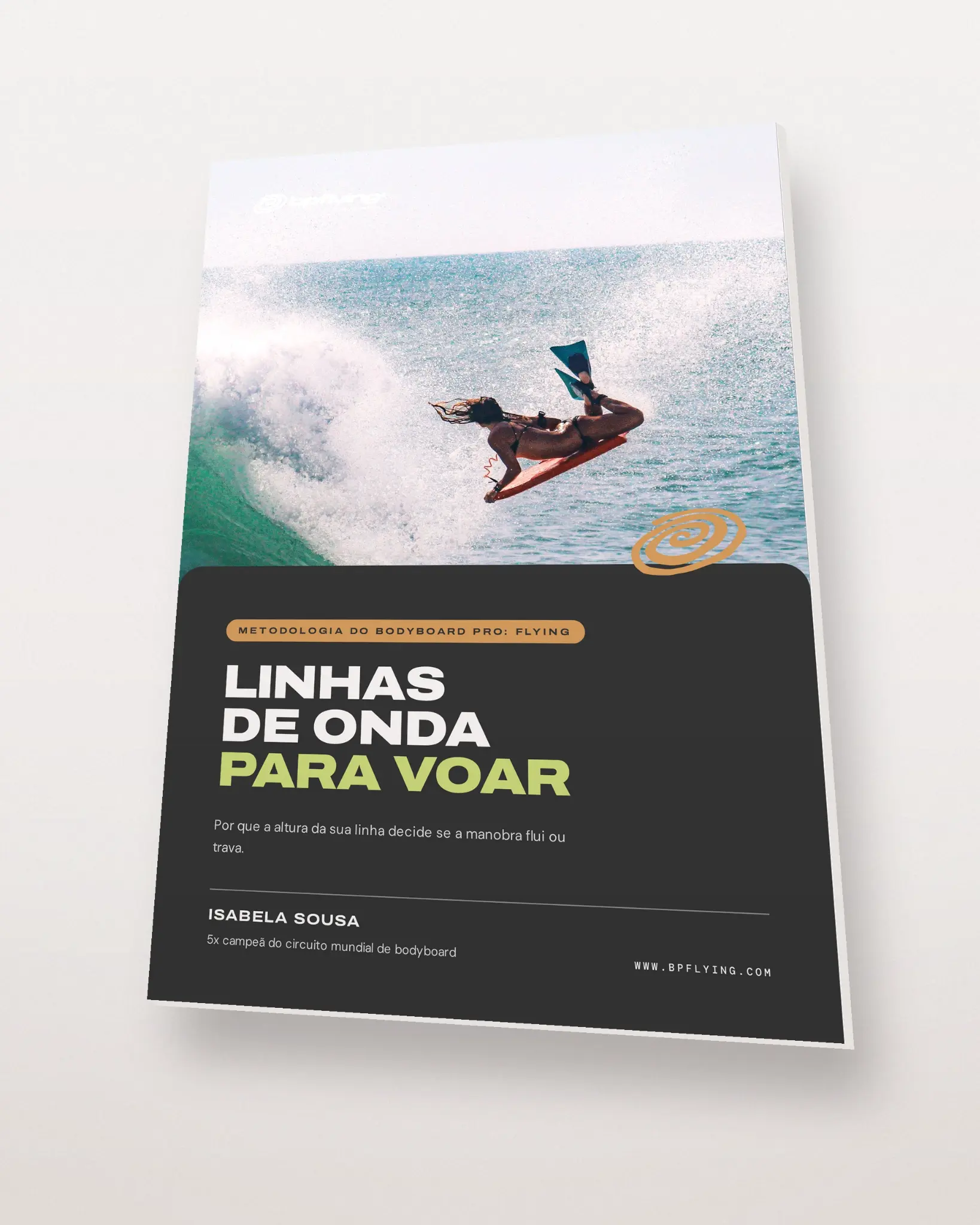 Mockup do e-book Linhas de Onda para Voar